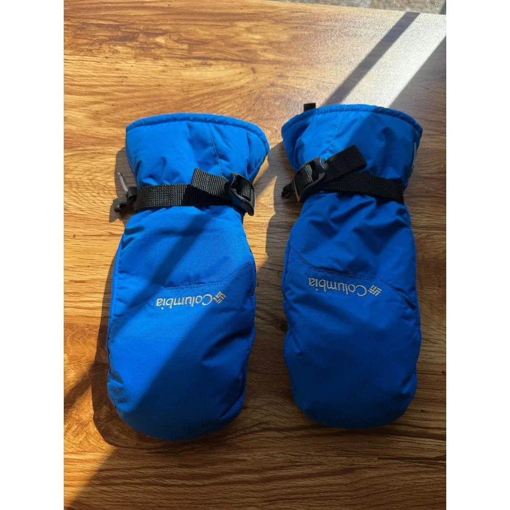 Columbia Youth Large Blue Omni-Heat Insulated Winter Mittens Ski Snow Mitts